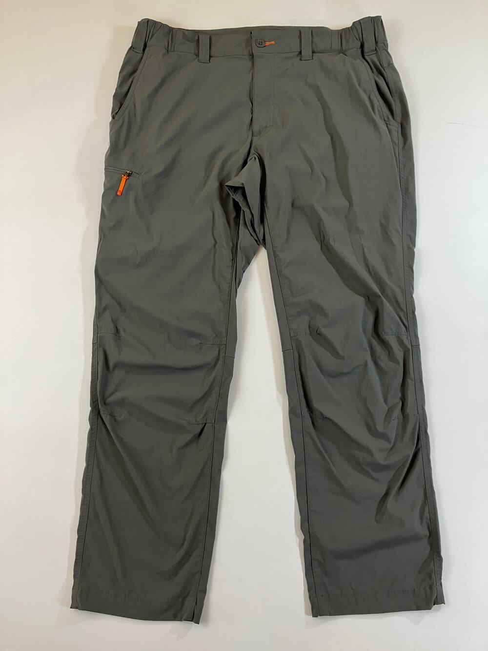 Orvis Men 30 L Gray Stretch Hiking Pants Nylon Outdoor Fishing Travel Zip Pocket